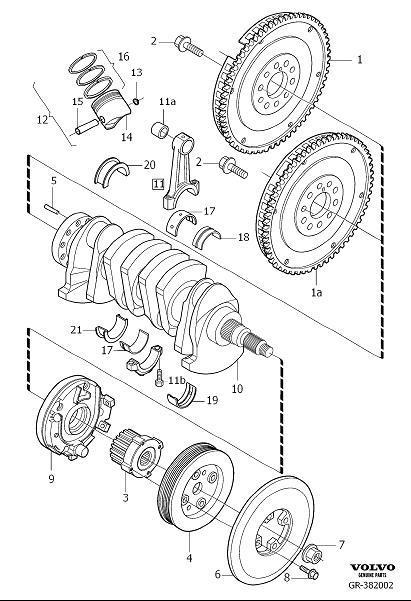 8687952 - Volvo Engine Crankshaft Main Bearing. Crank Mechanism ...